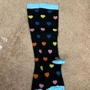 Colorful Heart Patterned compression Socks s/m